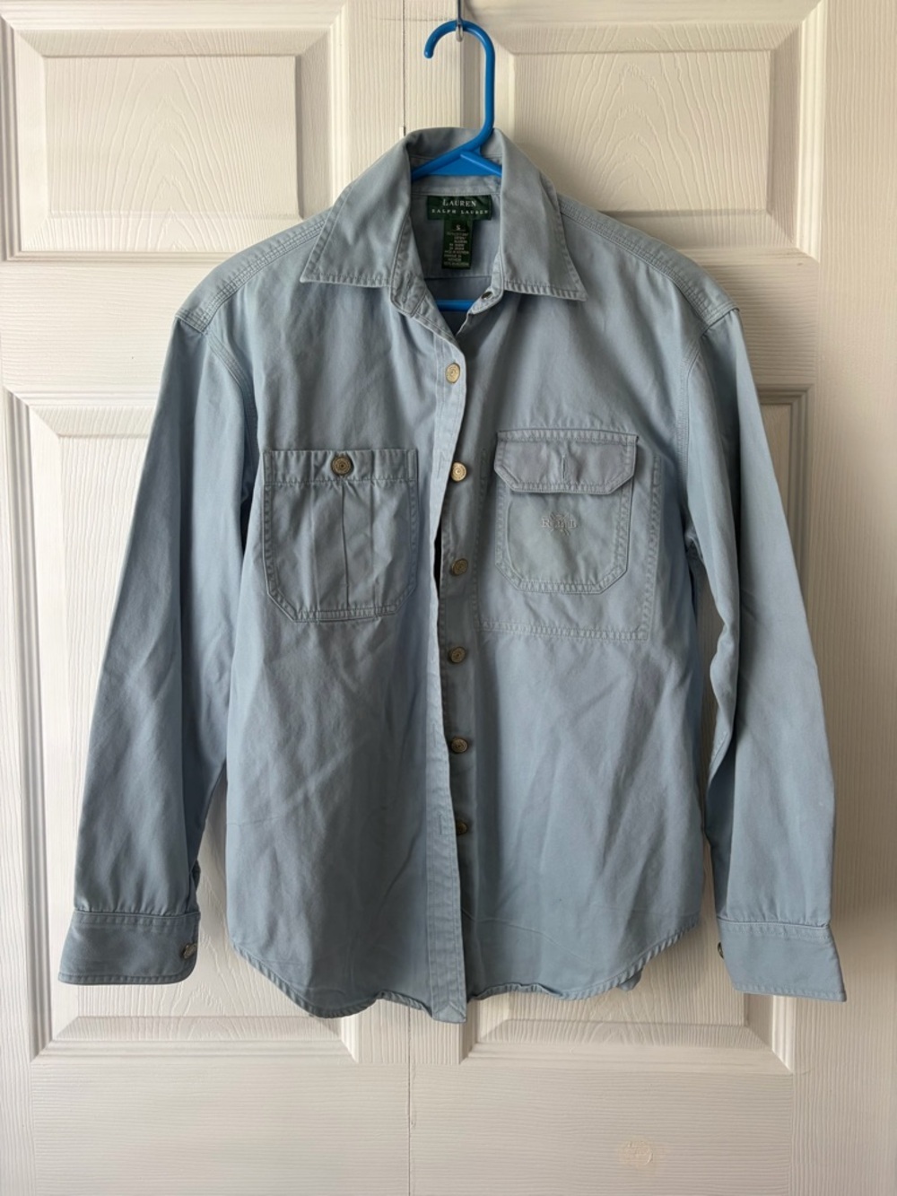 Ralph Lauren Light Blue Collared Button Shirt Vtg
